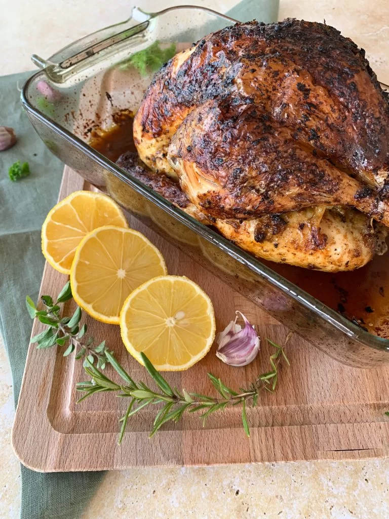 Spicy Cayenne, Lemon and Garlic Roast Chicken