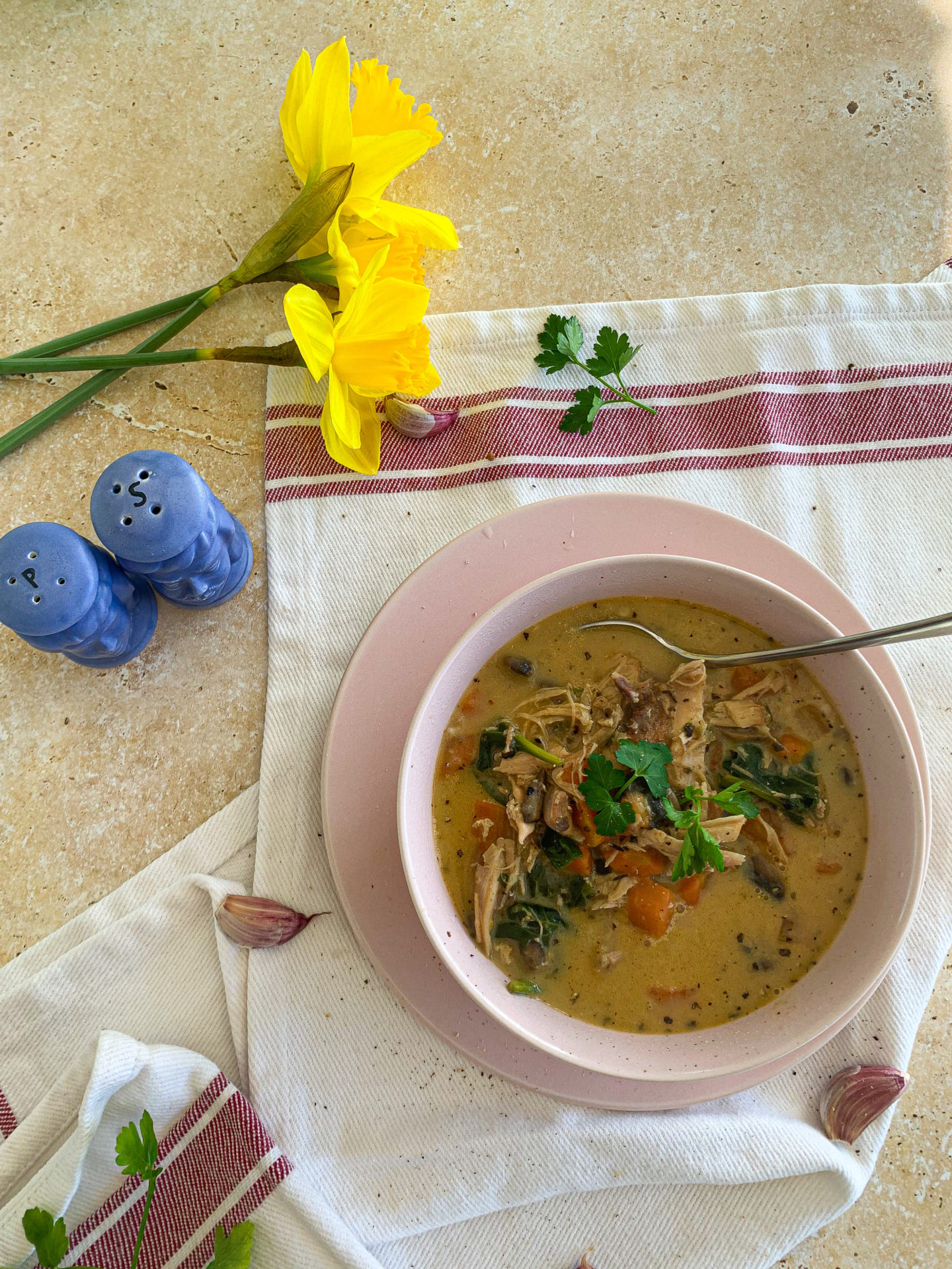 Creamy Chicken, Mushroom and Carrot Soup - Chilli & Life