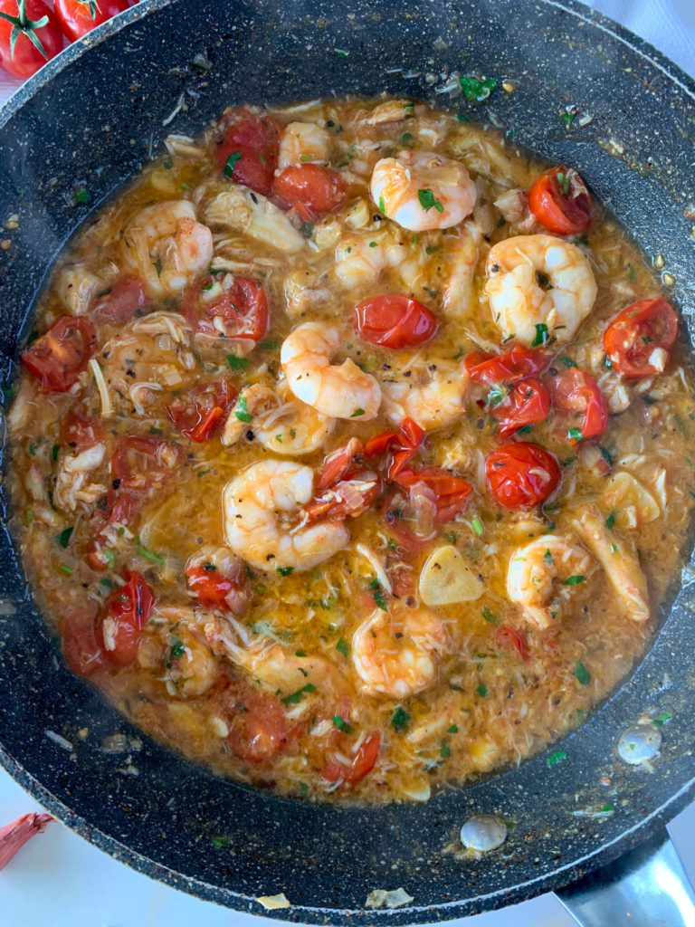 prawn and crab linguine 