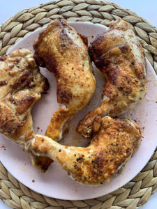 browned chicken legs