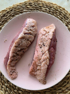 raw seasoned duck breast