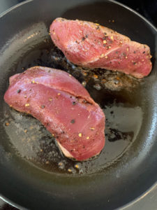 raw seasoned duck breast