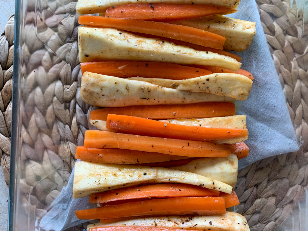 honey roasted carrots and parsnips