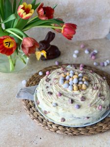 easter chocolate and banana cake