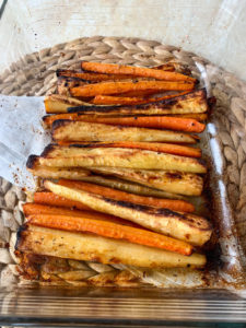 honey roasted carrots and parsnips