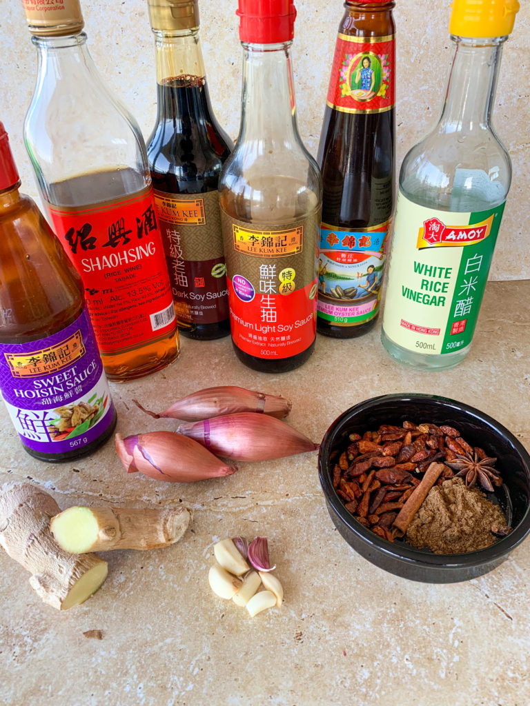 ingredients for chinese braised pork 