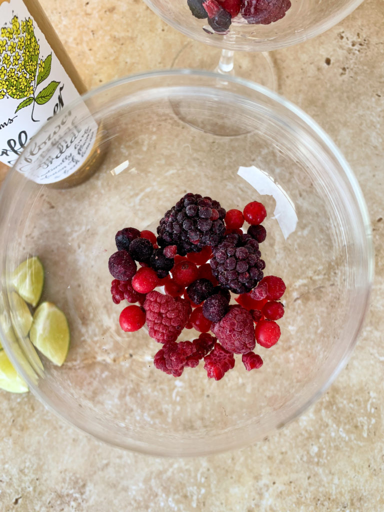 berries in a glass