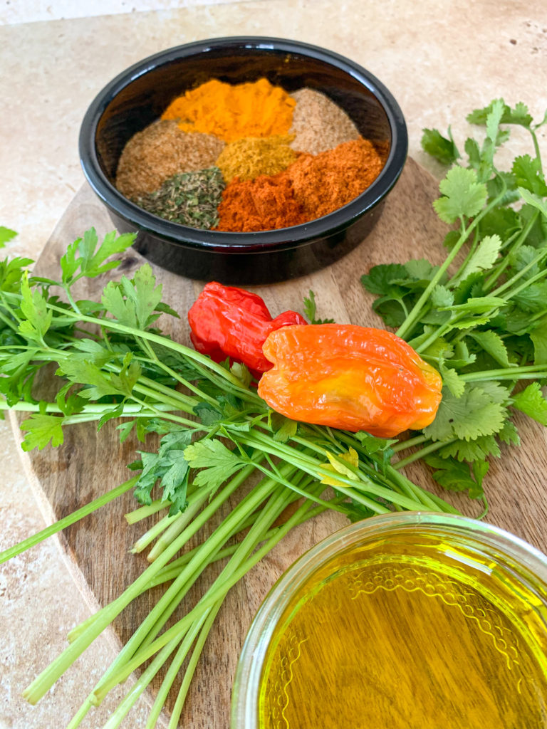 chilli and coriander ingredients 