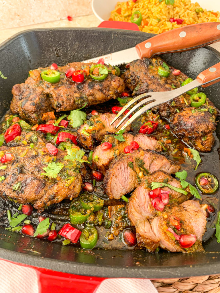 chilli and coriander lamb leg steaks