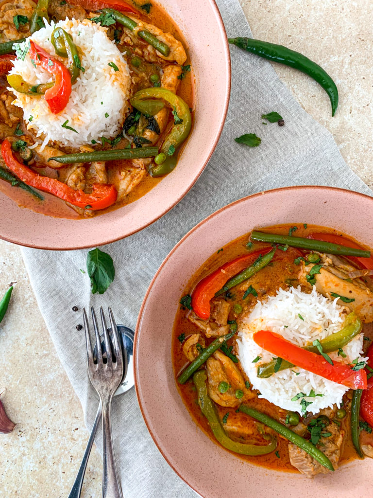 plated thai red curry 