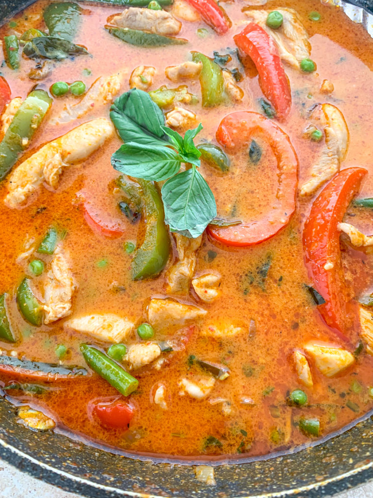 thai red curry close up
