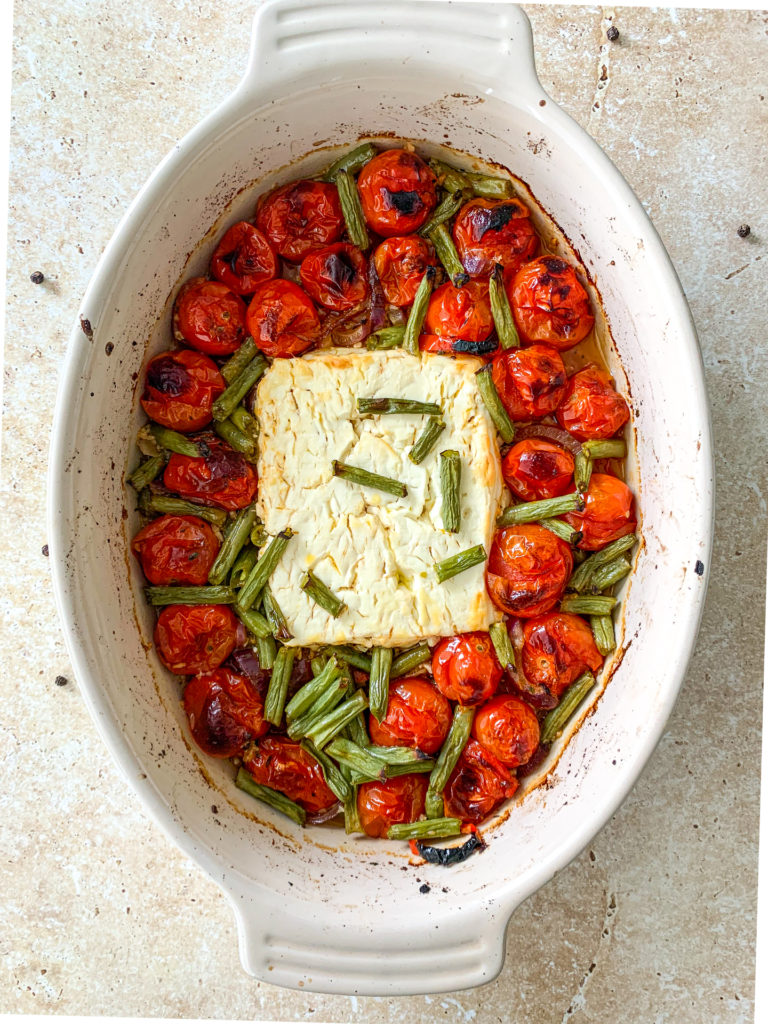 baked feta and cherry tomatoes