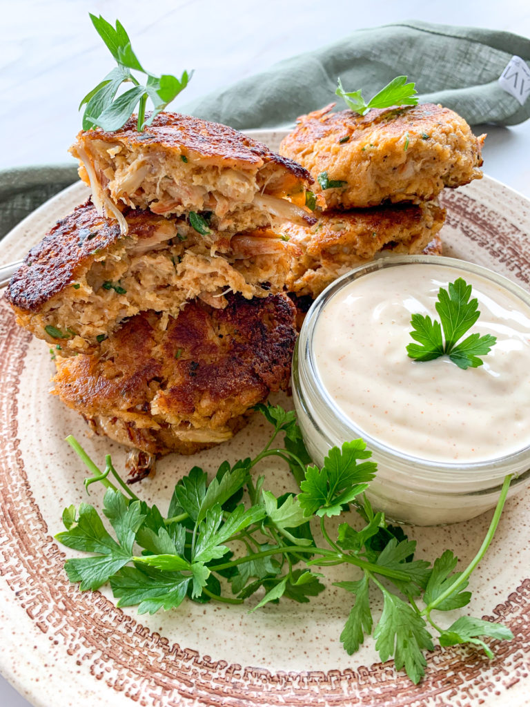 Delicious Maryland Style Crab Cakes with Lemon Old Bay Mayo
