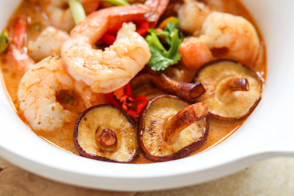 close up tom yum soup