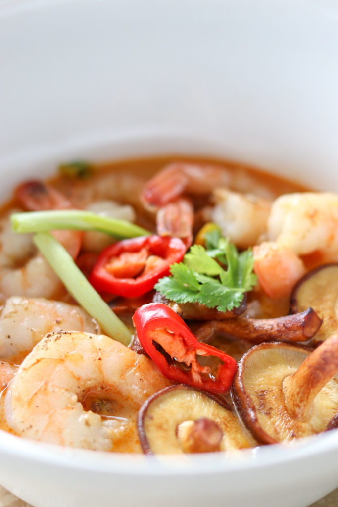 close up tom yum soup