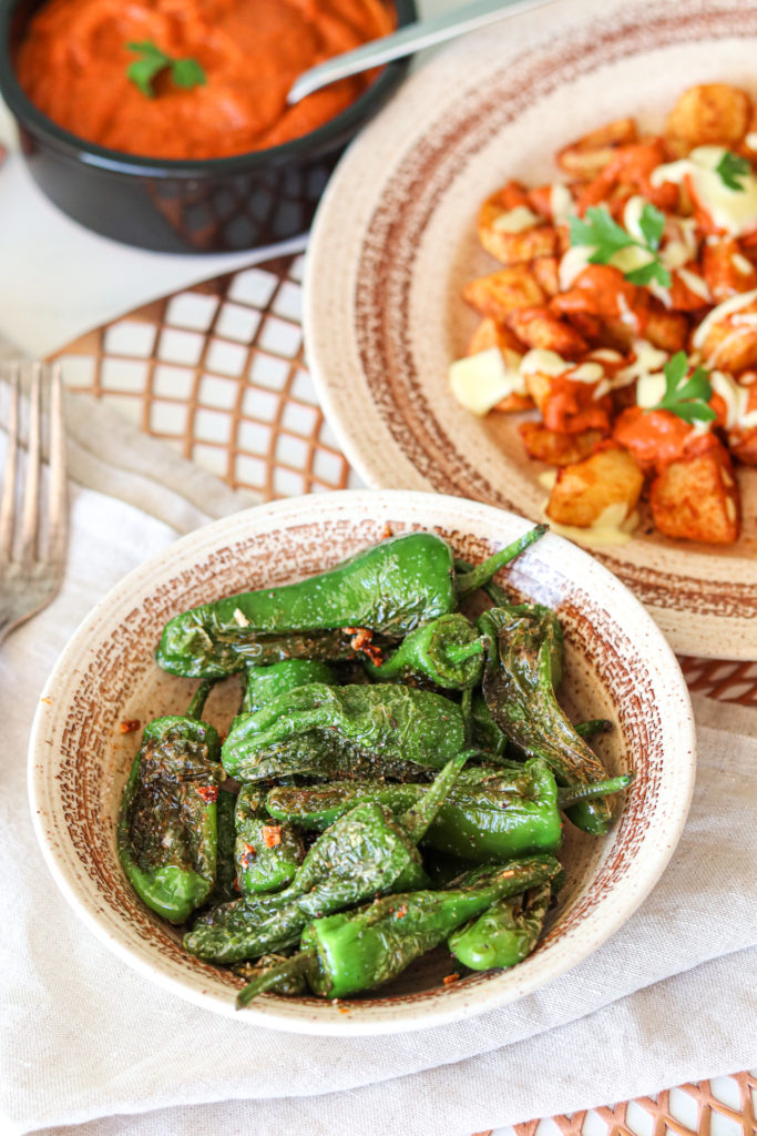 padron peppers and patatas bravas