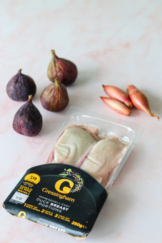 duck breast figs shallots