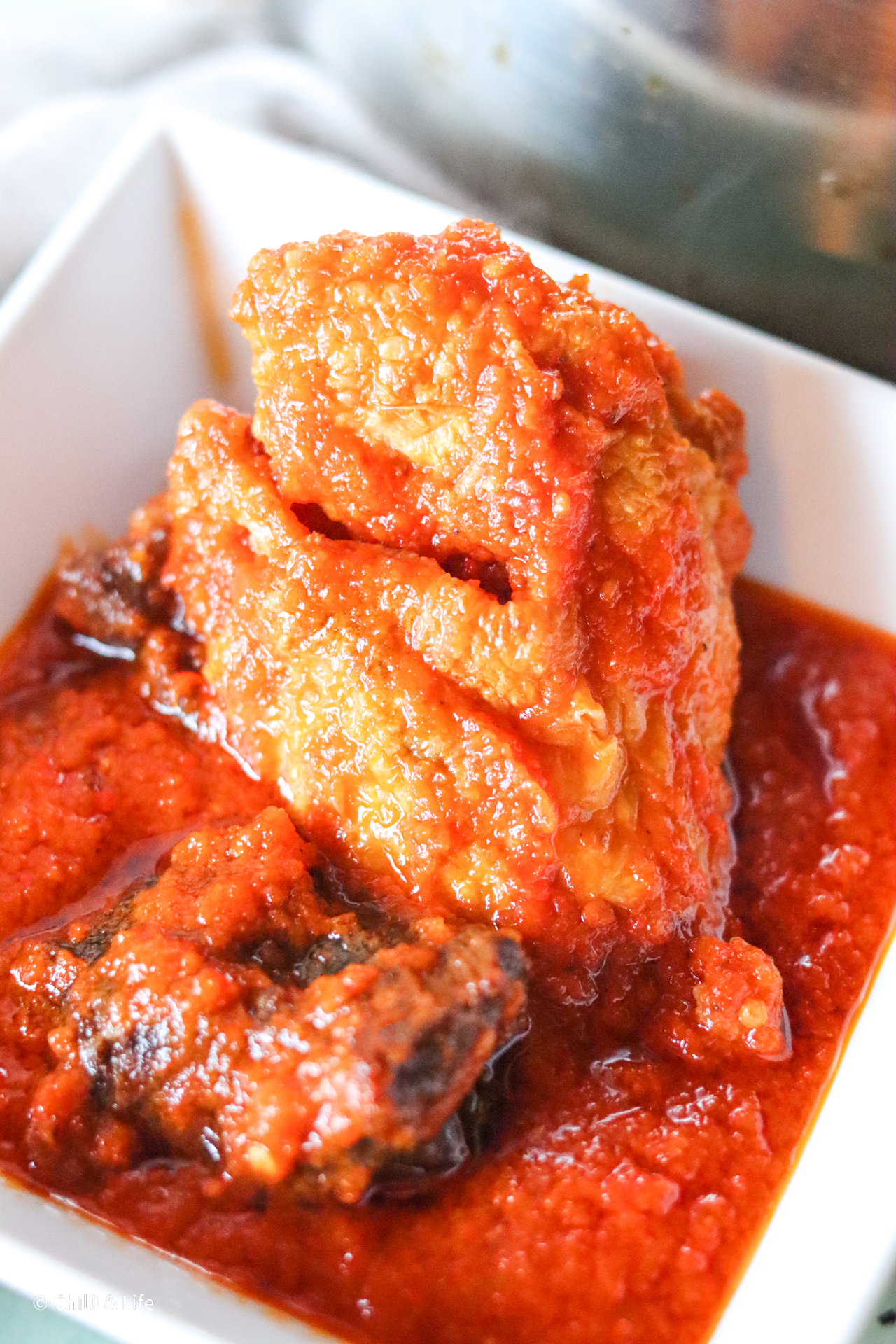 nigerian red stew with chicken and beef