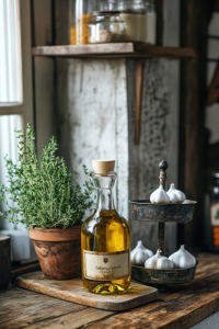 Fresh seasonal ingredients on a rustic French kitchen counter representing principles of French cooking