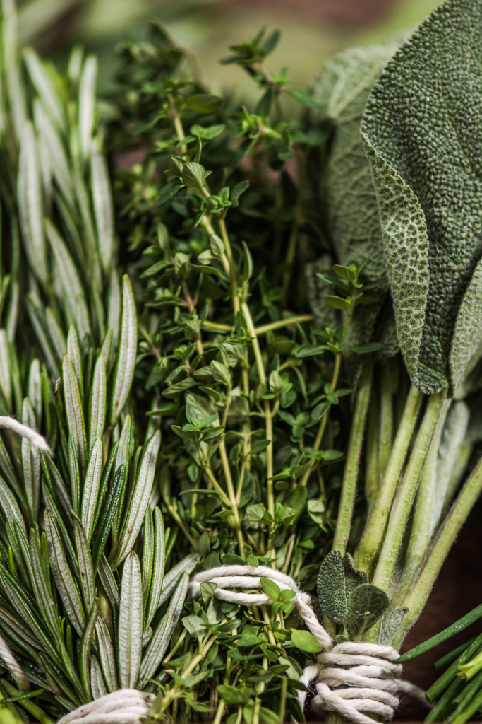 sage, thyme and rosemary