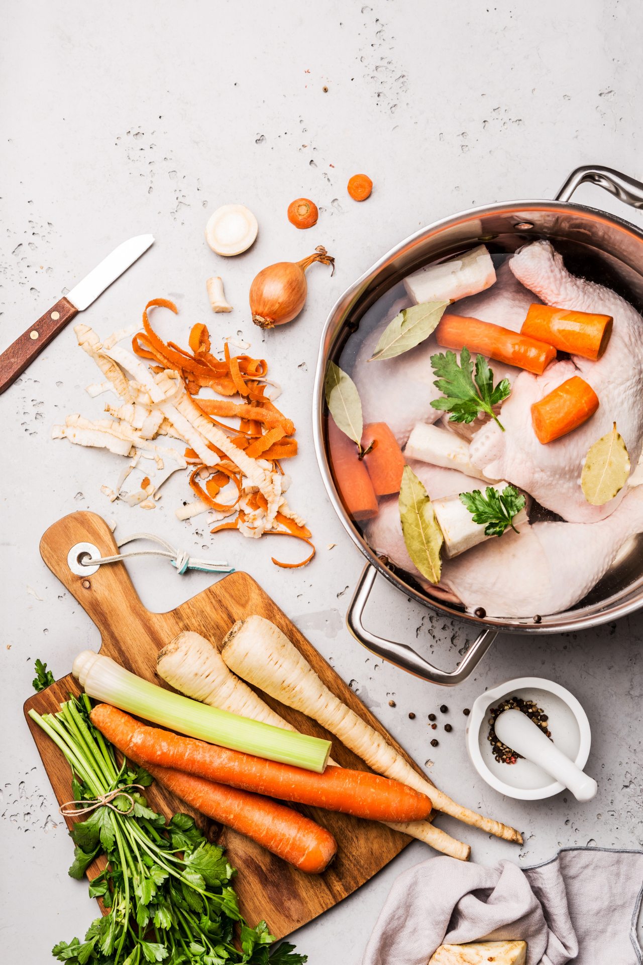 chicken stock preparation