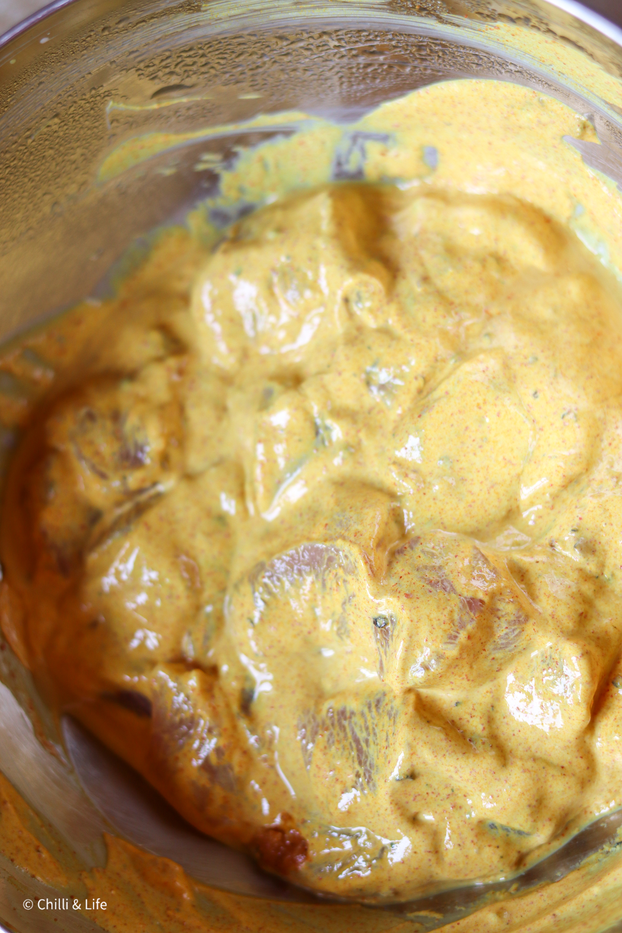 marinated chicken for chicken korma