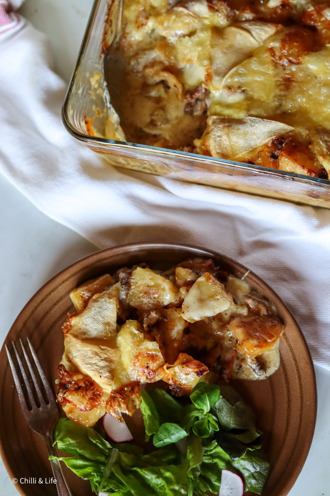 Tartiflette – Baked Potatoes, Cheese, Lardons & Onions