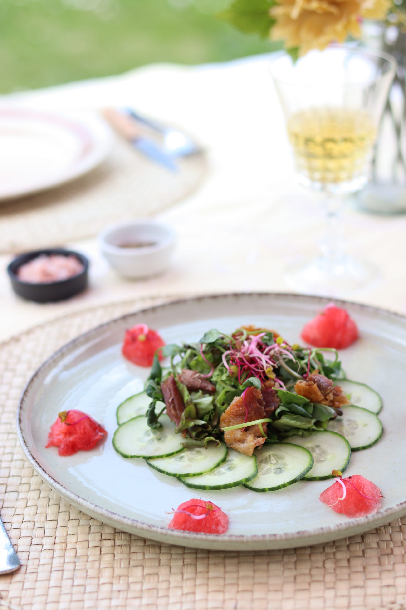 duck and watermelon salad